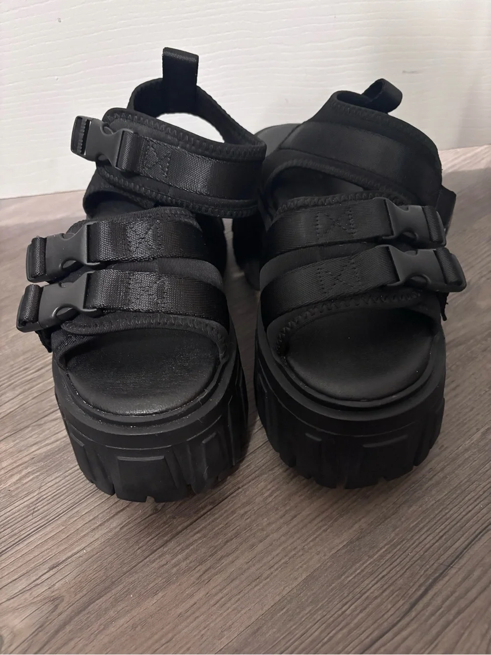 Dolls Kill / Darker Wavs Black Utopia Platform Sandals